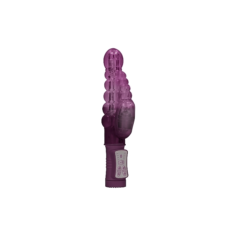 VIBRADOR RAMPANTE BURBUJAS CON ROTACIÓN - MORADO