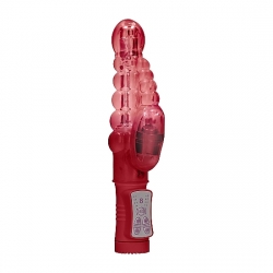 VIBRADOR RAMPANTE BURBUJAS CON ROTACIÓN - ROJO