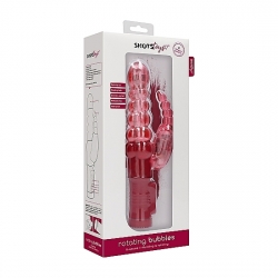 VIBRADOR RAMPANTE BURBUJAS CON ROTACIÓN - ROJO