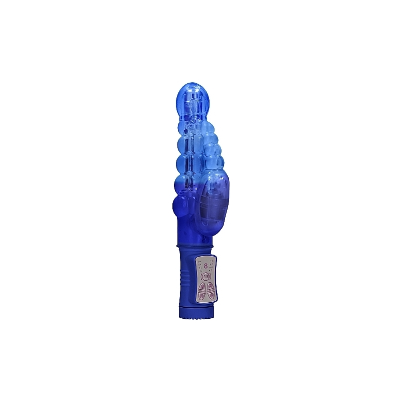 VIBRADOR RAMPANTE BURBUJAS CON ROTACIÓN - AZUL