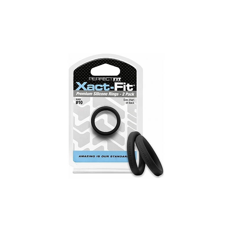 XACT-FIT PACK DE 2 ANILLOS DE SILICONA 11CM - NEGRO