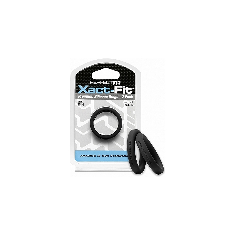 XACT-FIT PACK DE 2 ANILLOS DE SILICONA 12CM - NEGRO