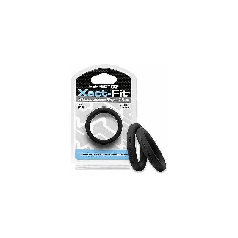 XACT-FIT PACK DE 2 ANILLOS DE SILICONA 14,4CM - NEGRO