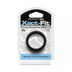 XACT-FIT PACK DE 2 ANILLOS DE SILICONA 14,4CM - NEGRO