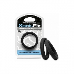 XACT-FIT PACK DE 2 ANILLOS DE SILICONA 15,2CM - NEGRO