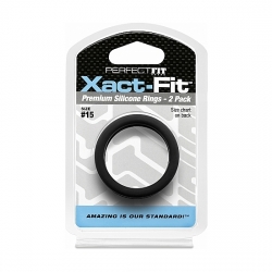 XACT-FIT PACK DE 2 ANILLOS DE SILICONA 15,2CM - NEGRO