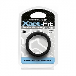 XACT-FIT PACK DE 2 ANILLOS DE SILICONA 16CM - NEGRO