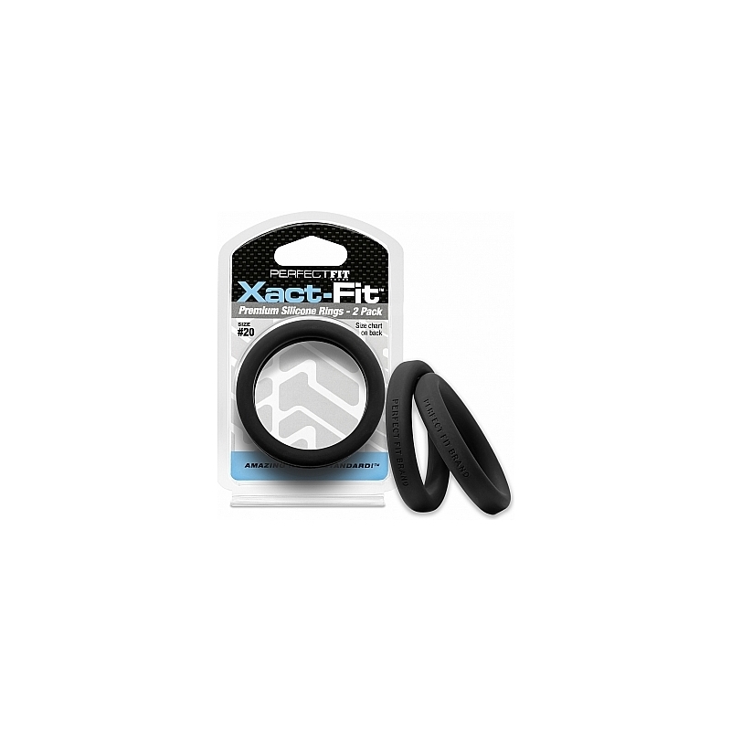 XACT-FIT PACK DE 2 ANILLOS DE SILICONA 19CM - NEGRO