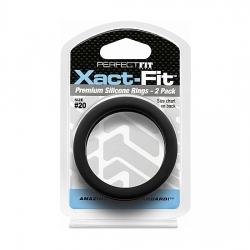 XACT-FIT PACK DE 2 ANILLOS DE SILICONA 19CM - NEGRO