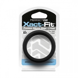 XACT-FIT PACK DE 2 ANILLOS DE SILICONA 20CM - NEGRO