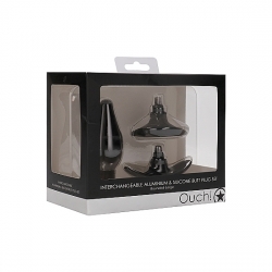 PLUG CON BASE INTERCAMBIABLE - GRANDE REDONDEADO - NEGRO