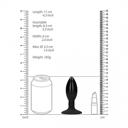 PLUG CON BASE INTERCAMBIABLE - GRANDE REDONDEADO - NEGRO