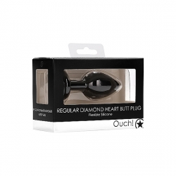 DIAMOND HEART BUTT PLUG - REGULAR - NEGRO