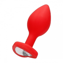 DIAMOND HEART BUTT PLUG - GRANDE - ROJO