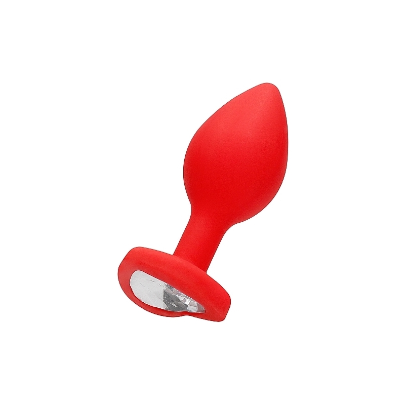 DIAMOND HEART BUTT PLUG - GRANDE - ROJO