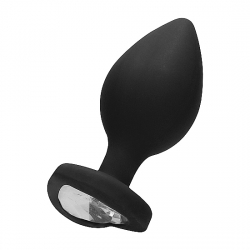 DIAMOND HEART BUTT PLUG - EXTRA GRANDE - NEGRO