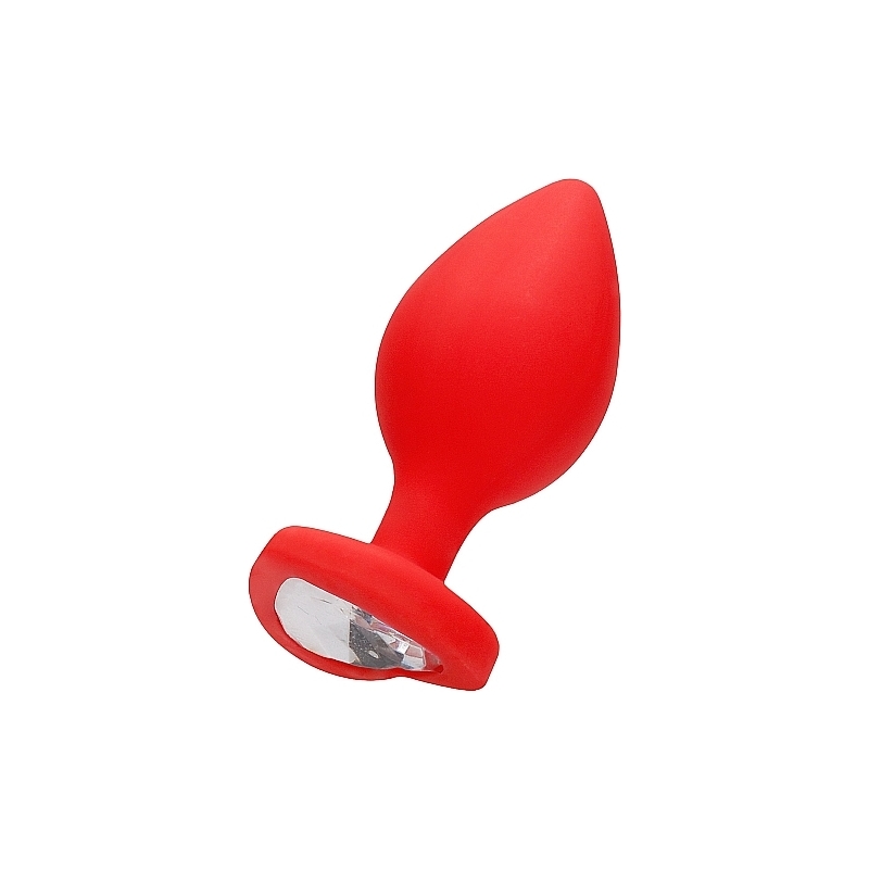 DIAMOND HEART BUTT PLUG - EXTRA GRANDE - ROJO