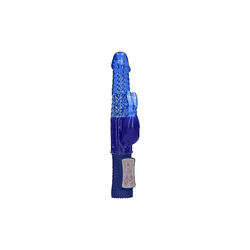 VIBRADOR CONEJITO CON ROTACIÓN - AZUL