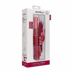 VIBRADOR CONEJITO CON ROTACIÓN - ROJO