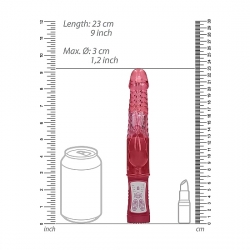 VIBRADOR CONEJITO CON ROTACIÓN - ROJO