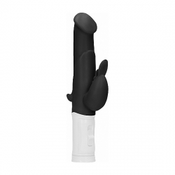 VIBRADOR CONEJITO RAMPANTE CON ROTACIÓN - NEGRO