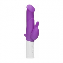 VIBRADOR CONEJITO RAMPANTE CON ROTACIÓN - MORADO