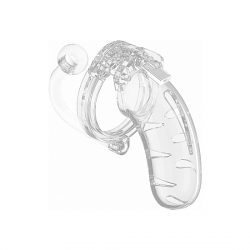 JAULA MASCULINA CON PLUG 11,5CM - TRANSPARENTE