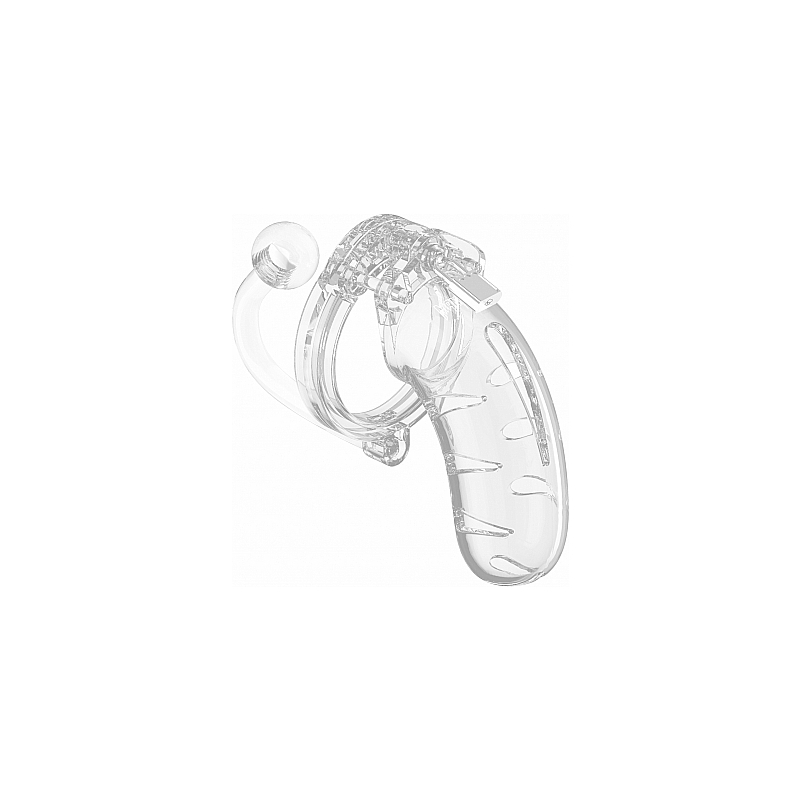 JAULA MASCULINA CON PLUG 11,5CM - TRANSPARENTE