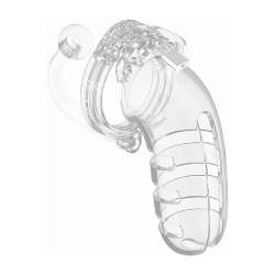 JAULA MASCULINA CON PLUG 14CM - TRANSPARENTE