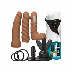 KIT DUAL DENSITY ULTRASKYN VIBRADOR PARA PRINCIPIANTES - CARAMELO