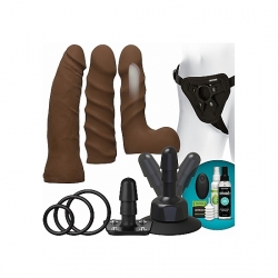 KIT DUAL DENSITY ULTRASKYN VIBRADOR PARA PRINCIPIANTES - CHOCOLATE