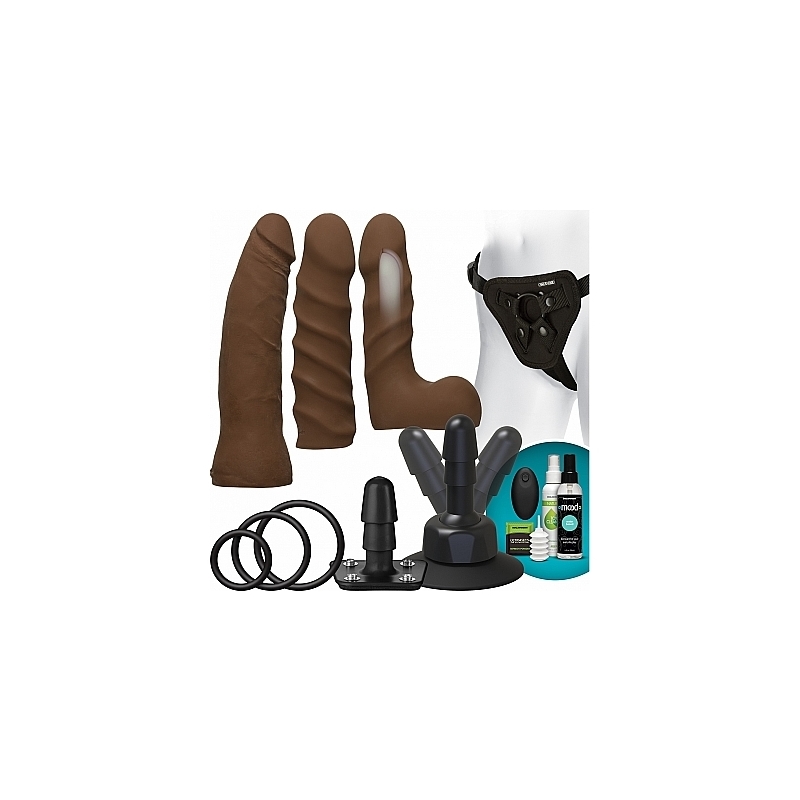 KIT DUAL DENSITY ULTRASKYN VIBRADOR PARA PRINCIPIANTES - CHOCOLATE