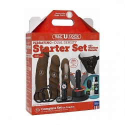 KIT DUAL DENSITY ULTRASKYN VIBRADOR PARA PRINCIPIANTES - CHOCOLATE