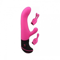 BUTCH CASSIDY VIBRADOR CON CABEZALES INTERCAMBIABLES - ROSA