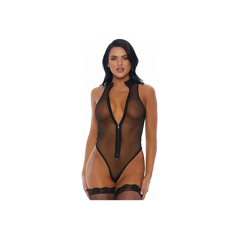 BODY NEGRO CON TRANSPARENCIAS Y ESCOTE V