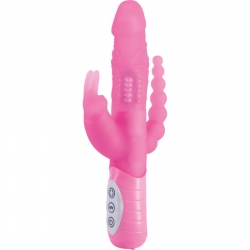 E RABBIT SLIMINE TRIPLE PLAY- VIBRADOR TRIPLE ESTIMULACIÓN ROSA