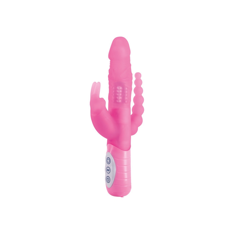 E RABBIT SLIMINE TRIPLE PLAY- VIBRADOR TRIPLE ESTIMULACIÓN ROSA