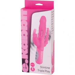 E RABBIT SLIMINE TRIPLE PLAY- VIBRADOR TRIPLE ESTIMULACIÓN ROSA