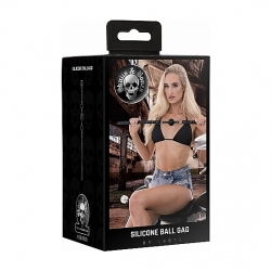 OUCH! SKULLS AND BONES MORDAZA CON BOLA DE SILICONA - NEGRO