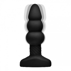 SLIM I RIPPLED PLUG VIBRADOR CON CONTROL REMOTO - NEGRO