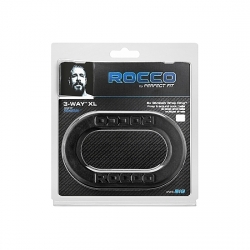 THE ROCCO 3-WAY - ANILLO PARA EL PENE NEGRO