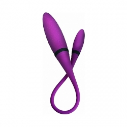 VIBRADOR 2 CON DOBLE PUNTA Y MANDO - MORADO