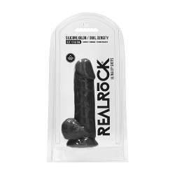 PENE DE SILICONA CON TESTÍCULOS 21,6CM - NEGRO