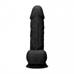 PENE DE SILICONA CON TESTÍCULOS 21,6CM - NEGRO