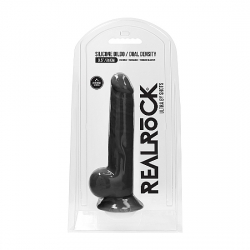 PENE DE SILICONA CON TESTÍCULOS 24CM - NEGRO