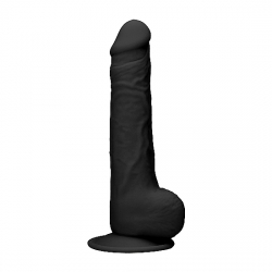 PENE DE SILICONA CON TESTÍCULOS 24CM - NEGRO