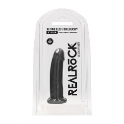 DILDO DE SILICONA SIN TESTÍCULOS 15,3CM - NEGRO