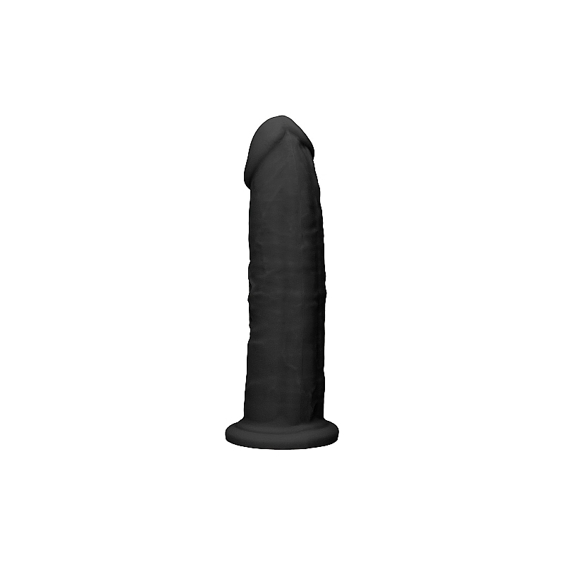 DILDO DE SILICONA SIN TESTÍCULOS 22,8CM - NEGRO