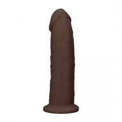 DILDO DE SILICONA SIN TESTÍCULOS 22,8CM - MARRÓN