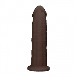 DILDO DE SILICONA SIN TESTÍCULOS 22,8CM - MARRÓN